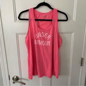 Pink Under Armour workout tank top